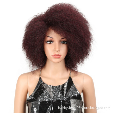 Magic Synthetic Hair 8"Inch Red Black Afro Wig Kinky Curly Wigs for African Women 100G Synthetic Natural Wigs